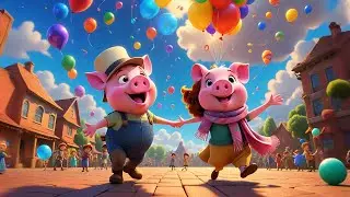 Three Flying Pigs Paint the Sky | Fun Pig Song for Kids | Imaginative Play and Animal Rhymes