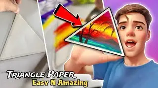 Triangle Shape😱 Under Beautiful Sunset 🌄Drawing Easy Full Tutorial