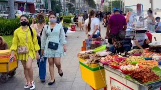 Exploring Phnom Penh Street Food, Walking Tour at Riverside - Cambodian Tourism 2022
