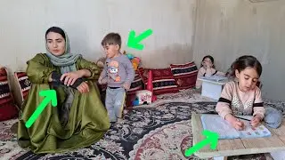 Ziba sewed a beautiful dress for himself from Reza's fabric.