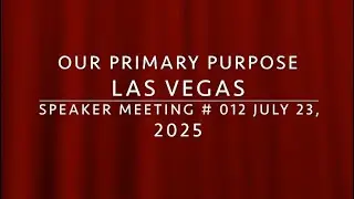 Our Primary Purpose Las Vegas Speaker Meeting #012 Speaker - Mehdi O.
