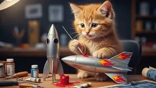 Mama Cat Helps Curious Kitten Build a Rocket to Touch the Stars