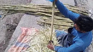How to make sugar cane candy!Fresh ghany ki ganderiyan! ganderi kaise banate hain