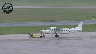 D-FUNCtional Cessna being towed around the Elmdon Apron side of Birmingham Airport.