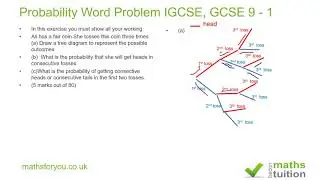 Probability word problem IGCSE, GCSE 9 - 1