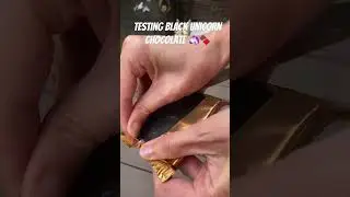Testing black unicorn chocolate 🦄🍫#chocolate #testing #unicorn #trending #youtubeshorts #food