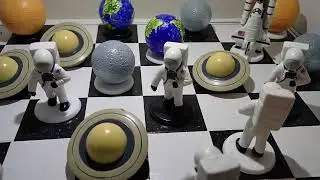 COMPLETE SPACE CHESS GAME PIECES USED FOR SPACE CREATIONS