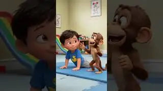 Monkey Says Sit Up Straight | Fun Learning Song for Kids 🎶🌴 #kidslearning #funny #abcsong #rymes