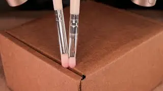 [ASMR] 📦🖌 Delicate Brushing on a Cardboard Box (NO TALKING)