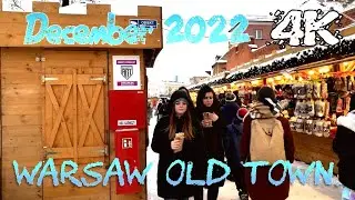 Warsaw Old Town Winter 4K Walk December 2022🇵🇱