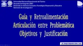 SI.3 Guía para la Retroalimentación Sobre la Articulación entre Problemática Objetivos Justificación