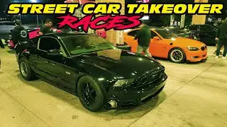 STREET CAR TAKEOVER INDY RACES - TURBO S550, TURBO HELLCAT, TESLA PLAID, G80 M3, ATS-V, CAMARO