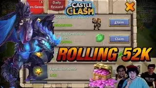 Castle Clash: Rolling 52K Gems for ICB | Rolling for Heroes & Events for Artica