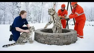 Snow Leopard Trapped In Well Saved By Brave Rescue Team 🐆