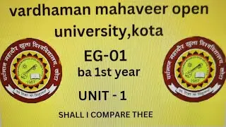 vmou English literature unit -1
