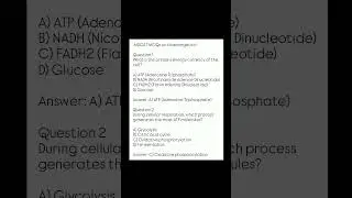 Bioenergetics | MDCAT/MCAT mcqs | Medical exam | Bioenergetics mcqs