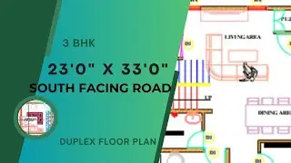 23x33 South Facing || 3BHK || Duplex Floor plan || 759.6 SqFt House Design||