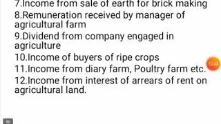 Agricultural income, partly agricultural income