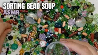 Sorting Bead Soup | Green, Red & Teal Mix | ASMR