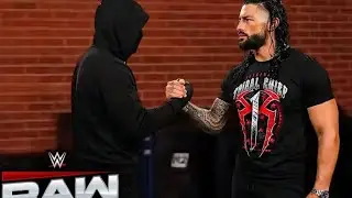 Roman Reigns meet black dress mysterious man Monday night RAW backstage
