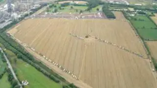 Combines for Charity -  From the Air - World Record with 175