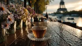 Your Peaceful Coffee Cup Moment A Stunning Eiffel Tower Landscape Scene in Paris