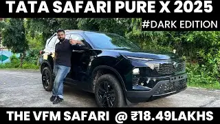 The VFM Big Size SUV @ ₹18.49Lakhs 🔥 | Tata Safari Pure X 2025 Full Review | Available In MT & AT |