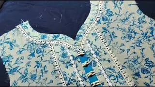Latest Neck Design Using Join Lace | Simple & Elegant Stitching Design