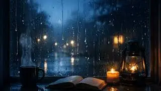 1 Hour Night Rain on Window Cozy Al Visuals| Original Rain Sounds for Sleep, Study & Relax