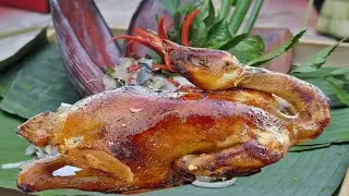 yummy cooking chicken with banana flower recipe, วิธีทำไก่อบกล้วยหอมสูตรดอกกล้วย.