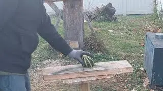 Doing some chopping with my cold steel special forces shovel