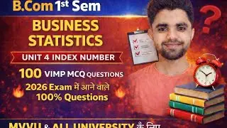 B.Com 1st Sem Business Statistics Unit&ndash;4  Index Number MCQs | Exam Oriented  MVVU & All Universities
