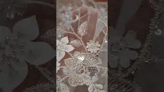 1 Yard 3D Floral Petals and Leaves Beaded Embroidered Bridal Lace Fabric for Wedding Dresses | RX012