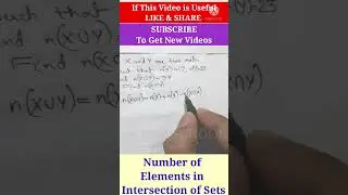 (21)Number of Elements in Intersection of Two Sets / NCERT class 11 Mathematics / SETS