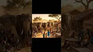 😱Giant Elephant Herd Enters Village 🐘 | Crowd Scene | YouTube Shorts