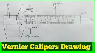 Vernier Calipers Drawing | How to Draw Vernier Calipers step by step easy | ভার্নিয়ার স্কেল অংকন