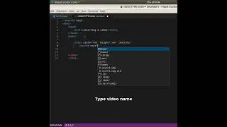 Insert a video in webpage using HTML | VS Code | #shorts
