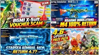 BGMI X-SUT VOUCHER SCAM 🚨 | PRIZE PATH LEAKS | ROARING M4 100% RETURN | STARSEA AKM RETURN BGMI 4.7 