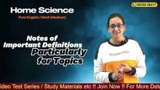 Home Science Expert Reveals LIVE Classes Study Material Notes for NET SET JRF TGT PGT Home Science