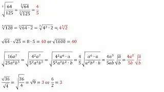 Product and Quotient Rules for Radicals