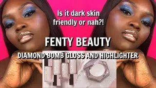 NEW FENTY BEAUTY DIAMOND BOMB+ DIAMOND MILK REVIEW | DARK SKIN