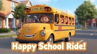 Happy School Bus Cartoon 🚍 | Cute Kids Going to School | Kids Animation Video
