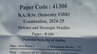 B.A./B.Sc. 5th Semester Defence and Strategic Studies (2nd Paper) Question Paper 2024&ndash;25 #mjpru