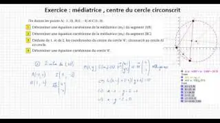 1S-The scalar product-Eq.cart.- Exercise with mediator center of the circumscribed circle
