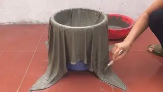 Flower Pot Making From Cloth And Cement .How To Make A Simple  Flower Pot At Home.