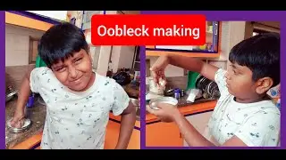 #Sunday special :#Oobleck experiment ||#chicken leg piece 😋😋 || enjoyed a lot 😆🤗🤗