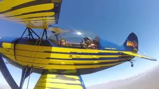 Biplane. Amelia flying the Christen Eagle