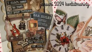 UTMANING JANUARI MÅNADSKIT VISAR KIT & GÖR 2 OLIKA KORT SAMT EN TAVLA. ROMANTISKT MÖTER VINTAGE