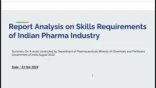 Skills Requirements in Indian Pharma Industry