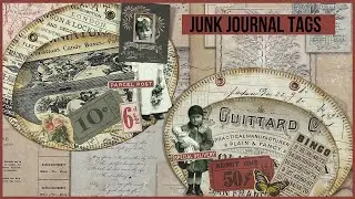 🏷 Making junk journal tags with Tim Holtz ephemera